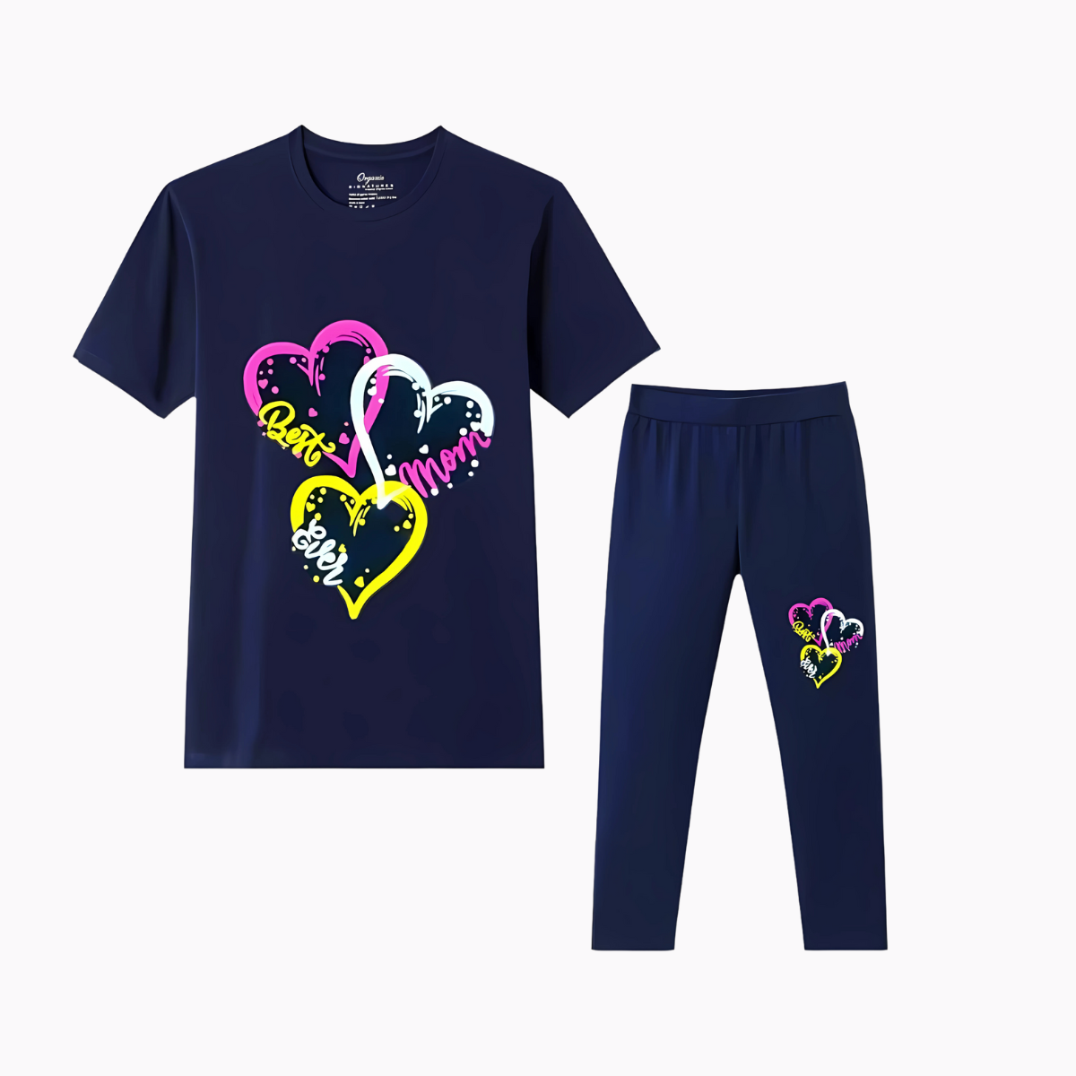 Best Mom Ever Navy Blue t-shirt Pajama Set