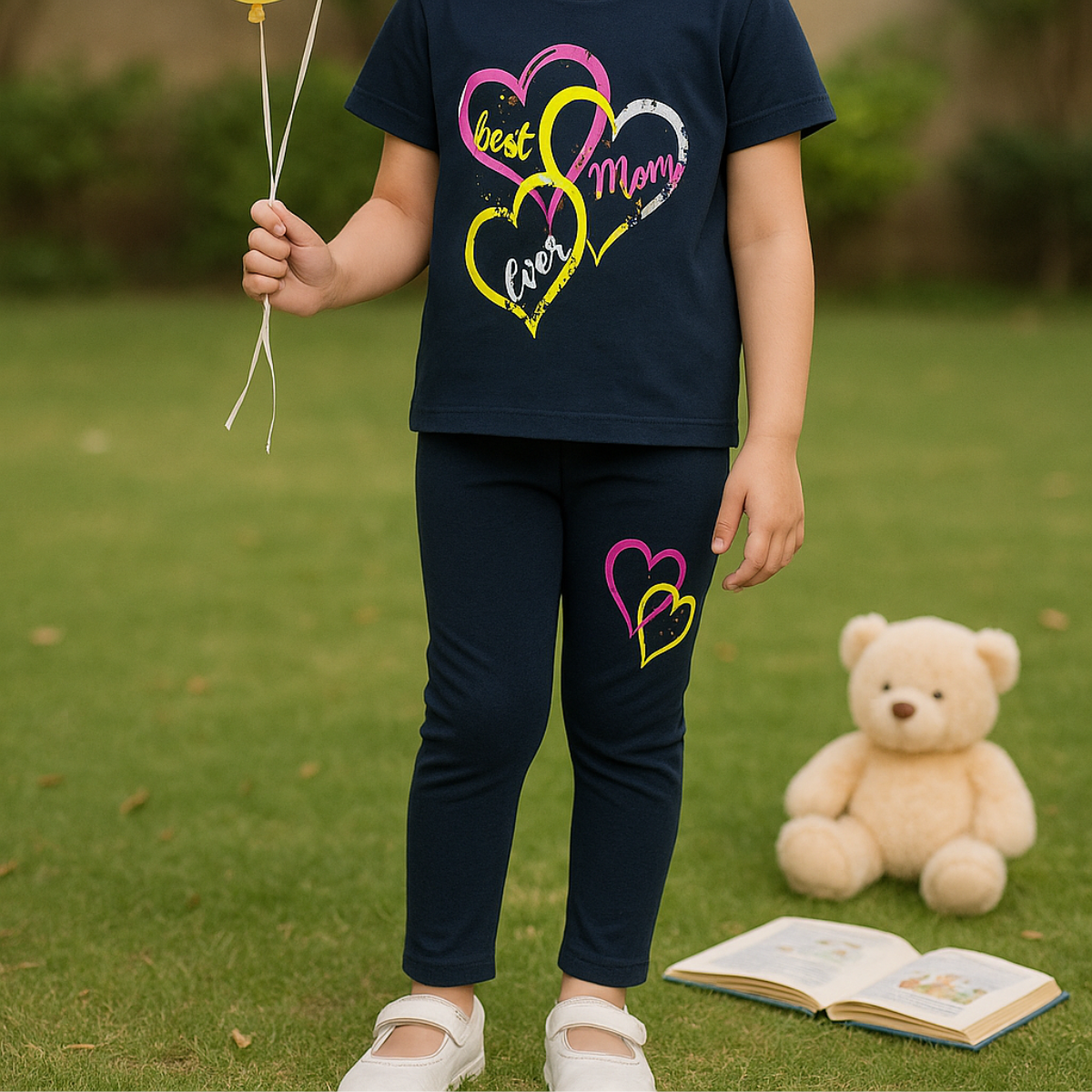 Best Mom Ever Navy Blue t-shirt Pajama Set