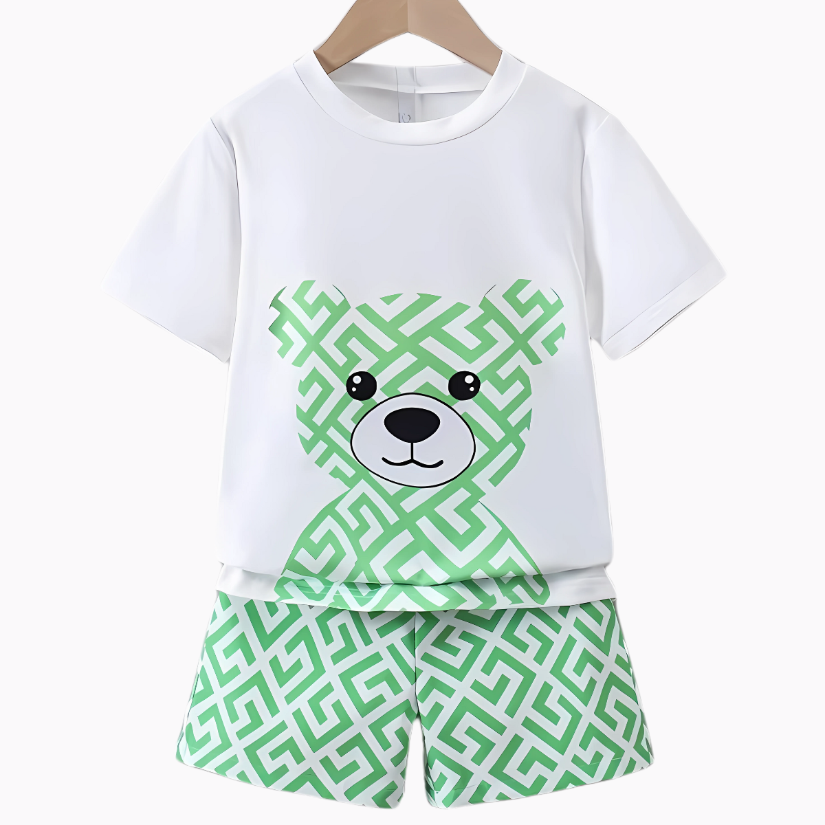 Trendy Teddy Maze Boys' T-Shirt & Shorts Set