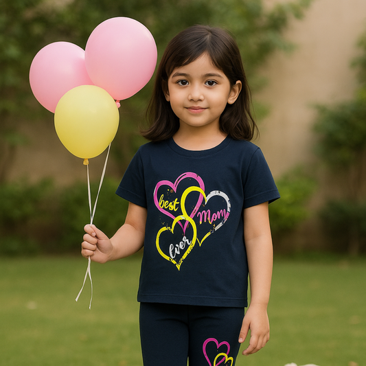 Best Mom Ever Navy Blue t-shirt Pajama Set