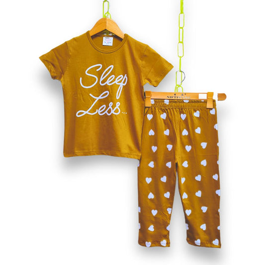 Sleep Less tshirt pajama set for Girls