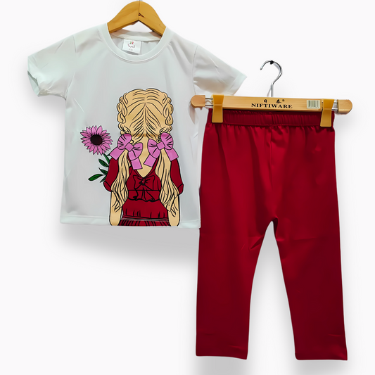 Barle White Mahron -tshirt-pajama-set-for-girls
