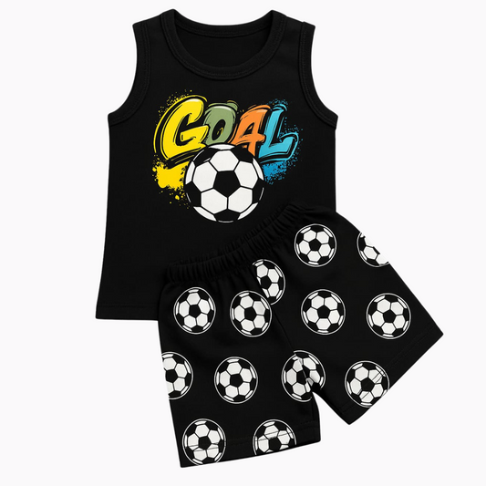 GOAL MODE Activated – Black Soccer Tank Set for Kids (Limited Edition)