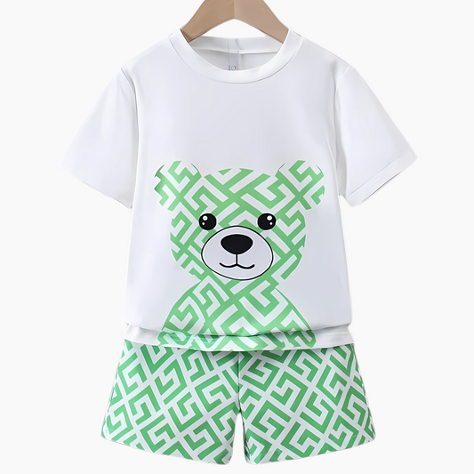 Trendy Teddy Maze Boys' T-Shirt & Shorts Set