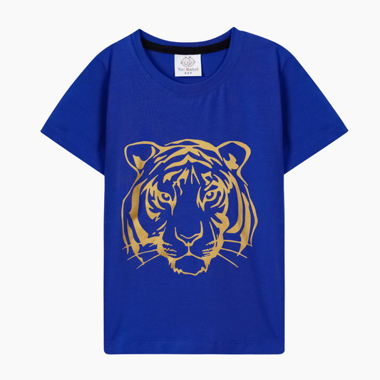 Golden lion navy blue t-shirt with half sleeve and shorts