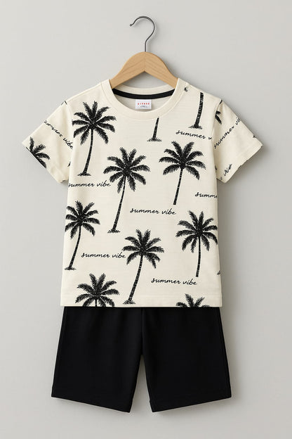 Tropical "Summer Vibe" Palm Tree Kids' Outfit