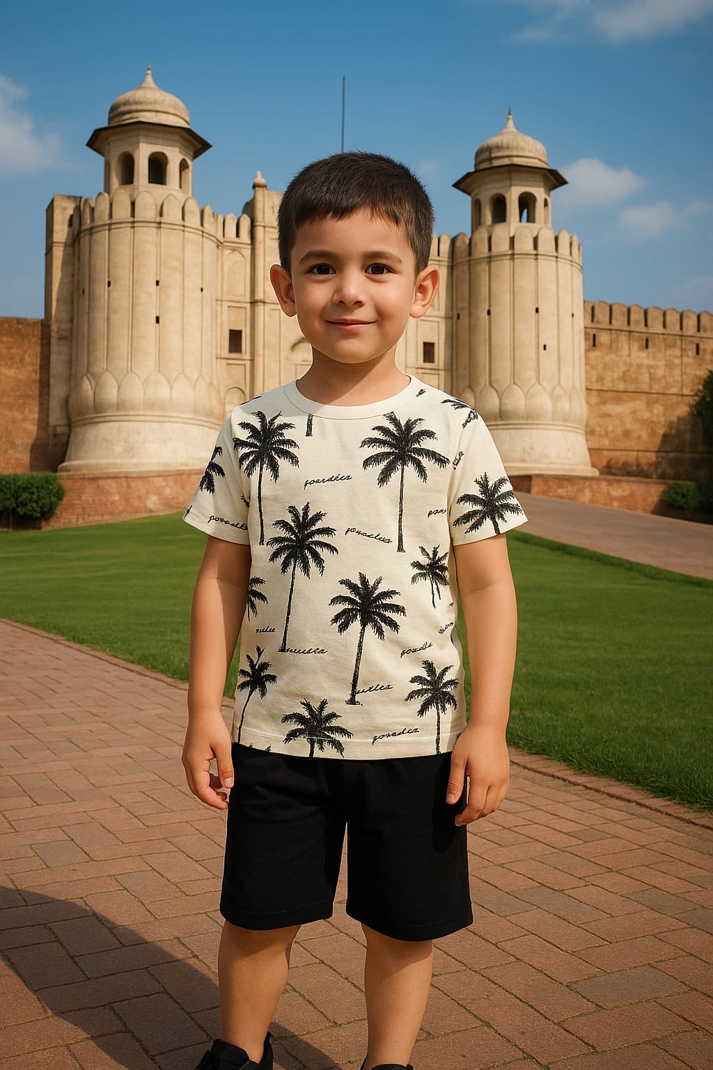 Tropical "Summer Vibe" Palm Tree Kids' Outfit